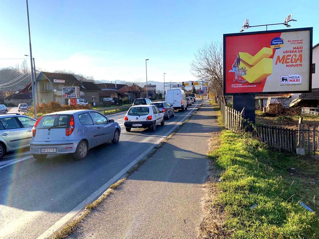 Bilbord BB 430 A, površina 4x3 metara, bulevar Oslobodilaca Čačka, tranzit, pre raskrsnice sa ulicom Kneza Miloša, pravac ka Užicu i Zlatiboru