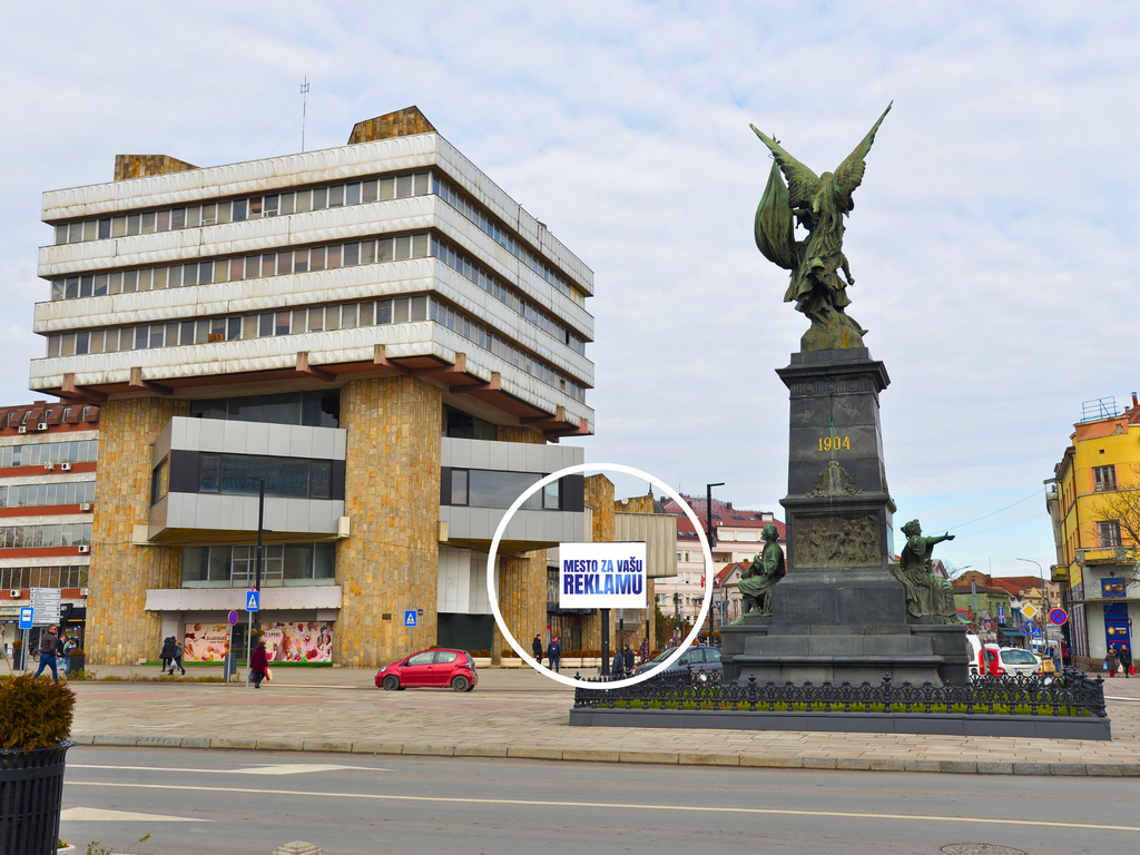 Led Ekran 124 B, površina 4x3 metara, lokacija kod spomenika Kosovskim junacima, lice ka Rubinu