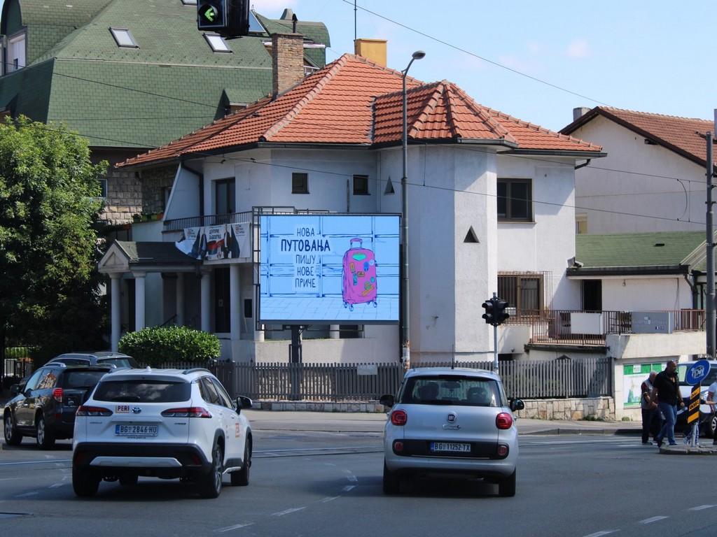 Led Ekran 130, površina 4x3 metara, lokacija Požeška ulica, Banovo brdo, ugao Požeške i Kirovljeve ulice.